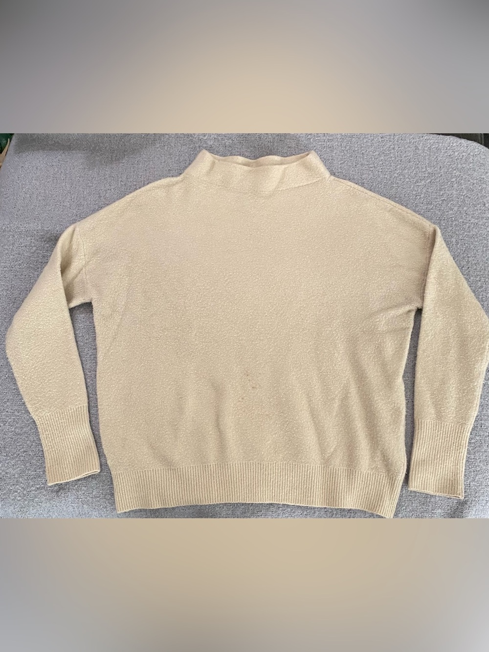 Ann Taylor Cream Cowl-Neck Lightweight Sweater